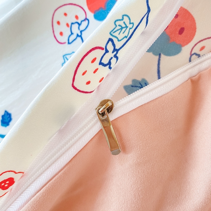 91家纺网 家纺一手货源 找家纺 芷凡家纺 2025新款水洗棉双层纱学生三件套宿舍上下铺三件套 莓果