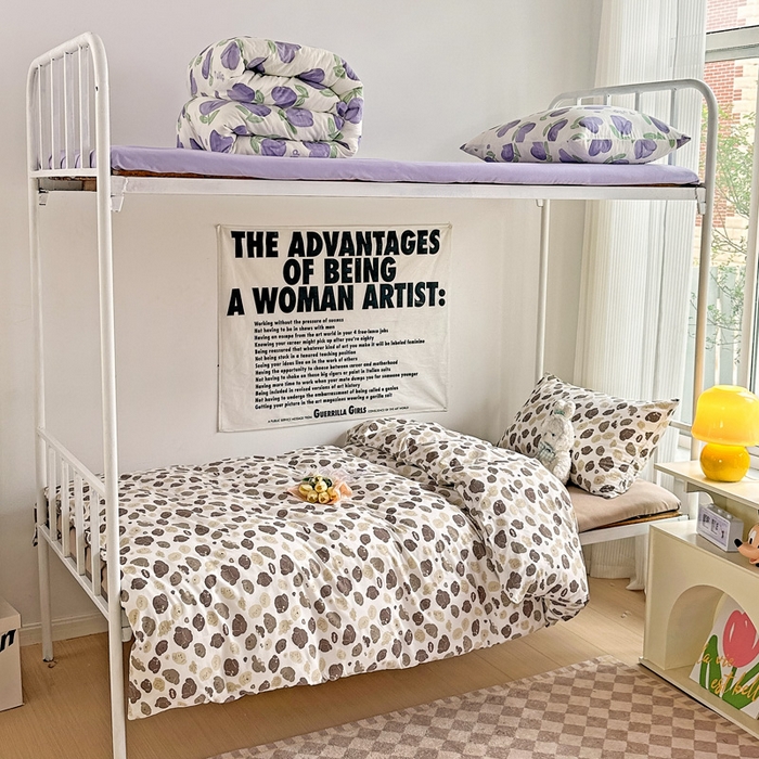 芷凡家纺 2025新款水洗棉双层纱学生三件套宿舍上下铺三件套 萌萌狗