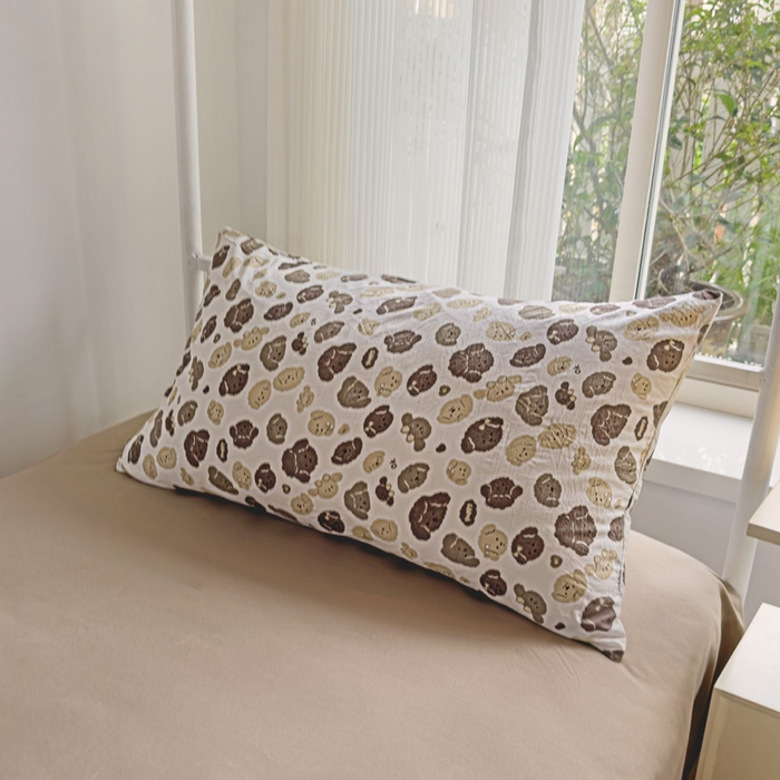 91家纺网 家纺一手货源 找家纺 芷凡家纺 2025新款水洗棉双层纱学生三件套宿舍上下铺三件套 萌萌狗