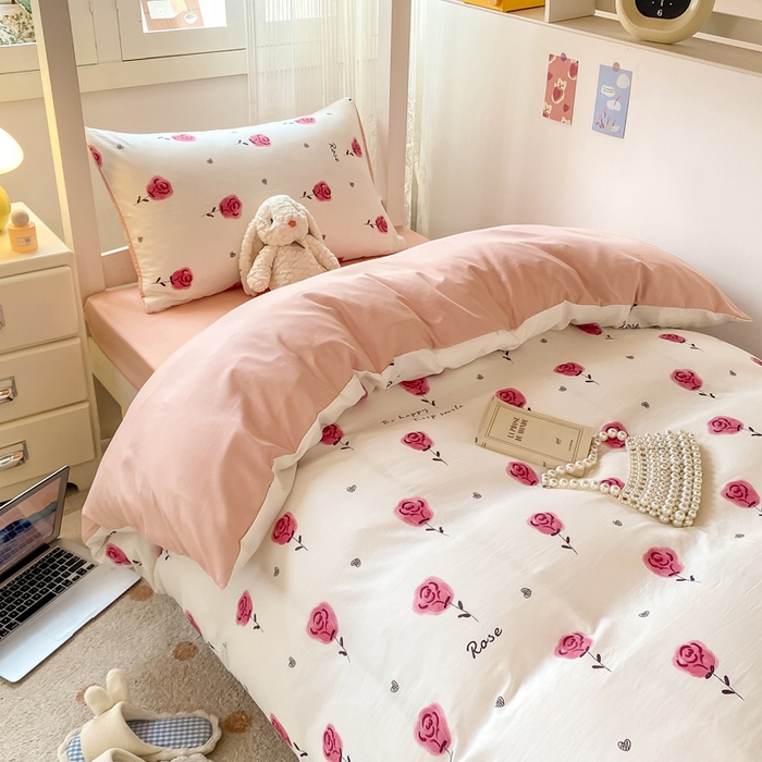 91家纺网 家纺一手货源 找家纺 芷凡家纺 2025新款水洗棉双层纱学生三件套宿舍上下铺三件套 暮烟