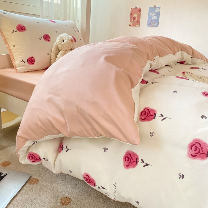 91家纺网 家纺一手货源 找家纺 芷凡家纺 2025新款水洗棉双层纱学生三件套宿舍上下铺三件套 暮烟