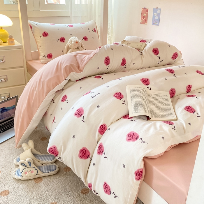 91家纺网 家纺一手货源 找家纺 芷凡家纺 2025新款水洗棉双层纱学生三件套宿舍上下铺三件套 暮烟