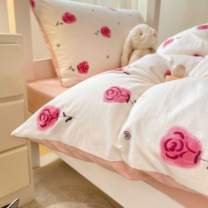 91家纺网 家纺一手货源 找家纺 芷凡家纺 2025新款水洗棉双层纱学生三件套宿舍上下铺三件套 暮烟