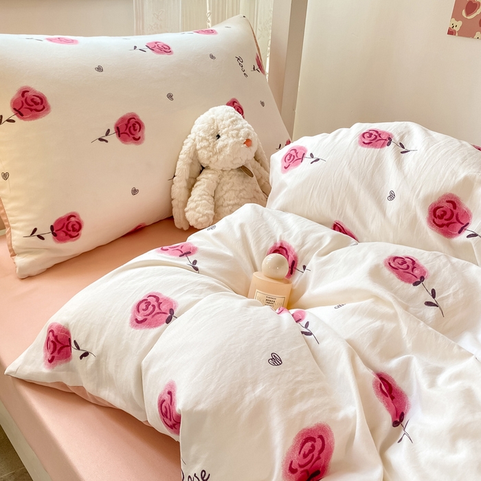 91家纺网 家纺一手货源 找家纺 芷凡家纺 2025新款水洗棉双层纱学生三件套宿舍上下铺三件套 暮烟