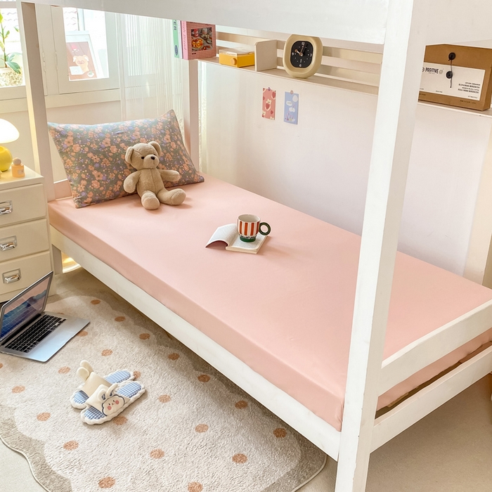 91家纺网 家纺一手货源 找家纺 芷凡家纺 2025新款水洗棉双层纱学生三件套宿舍上下铺三件套 甜心芭乐