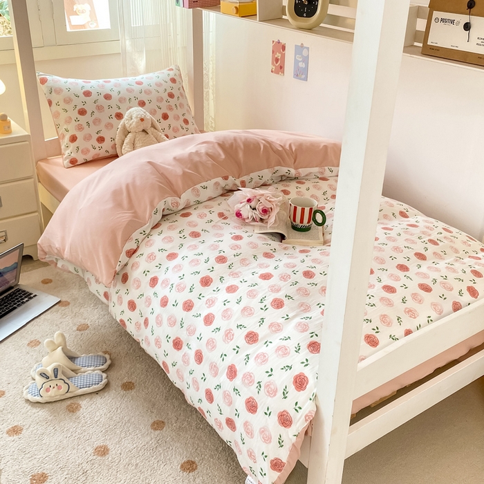 91家纺网 家纺一手货源 找家纺 芷凡家纺 2025新款水洗棉双层纱学生三件套宿舍上下铺三件套 未眠