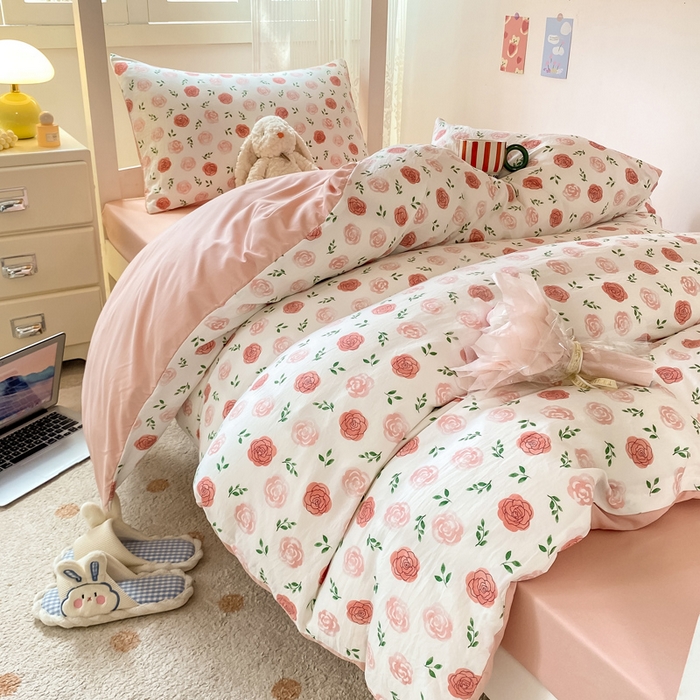 91家纺网 家纺一手货源 找家纺 芷凡家纺 2025新款水洗棉双层纱学生三件套宿舍上下铺三件套 未眠