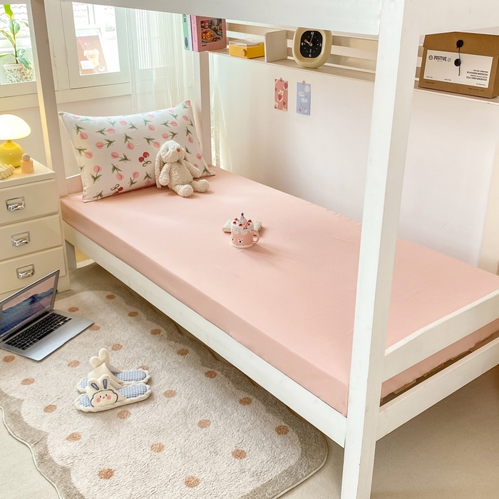 91家纺网 家纺一手货源 找家纺 芷凡家纺 2025新款水洗棉双层纱学生三件套宿舍上下铺三件套 雾恋