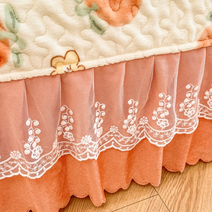 91家纺网 家纺一手货源 找家纺 金梦家居 2025新款高克重牛奶绒印花床盖四件套 心想事成