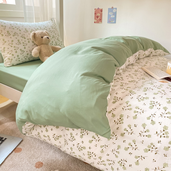 91家纺网 家纺一手货源 找家纺 芷凡家纺 2025新款水洗棉双层纱学生三件套宿舍上下铺三件套 巷里