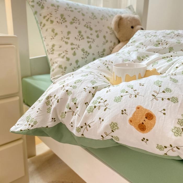 91家纺网 家纺一手货源 找家纺 芷凡家纺 2025新款水洗棉双层纱学生三件套宿舍上下铺三件套 巷里