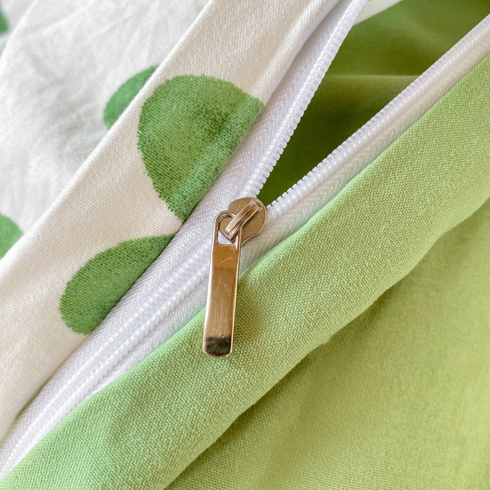 91家纺网 家纺一手货源 找家纺 芷凡家纺 2025新款水洗棉双层纱学生三件套宿舍上下铺三件套 心许