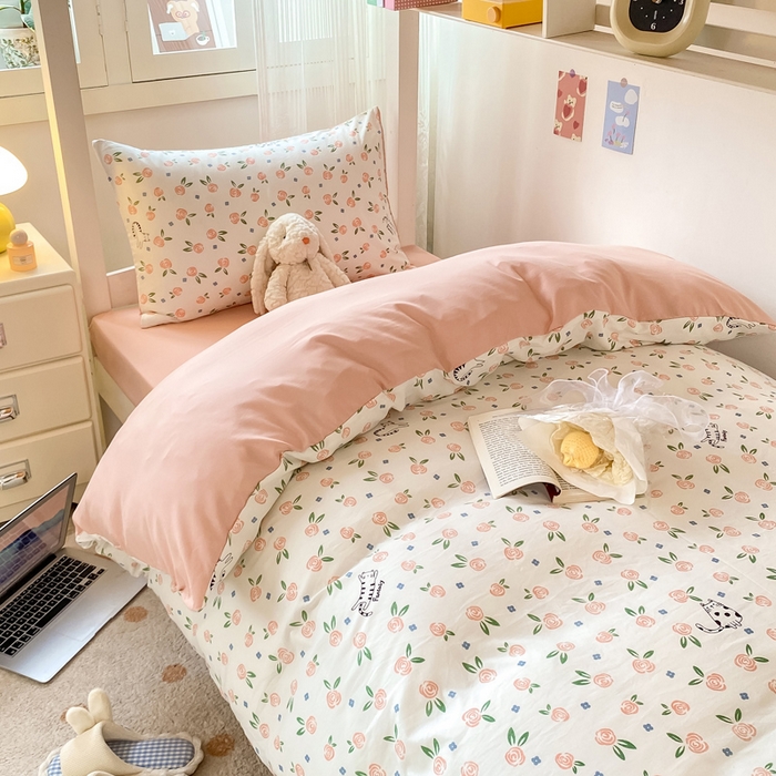 91家纺网 家纺一手货源 找家纺 芷凡家纺 2025新款水洗棉双层纱学生三件套宿舍上下铺三件套 余光