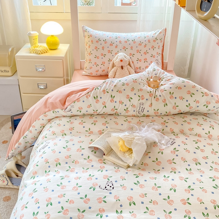 91家纺网 家纺一手货源 找家纺 芷凡家纺 2025新款水洗棉双层纱学生三件套宿舍上下铺三件套 余光