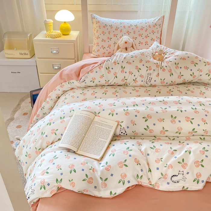 91家纺网 家纺一手货源 找家纺 芷凡家纺 2025新款水洗棉双层纱学生三件套宿舍上下铺三件套 余光