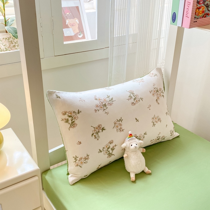 91家纺网 家纺一手货源 找家纺 芷凡家纺 2025新款水洗棉双层纱学生三件套宿舍上下铺三件套 雨季