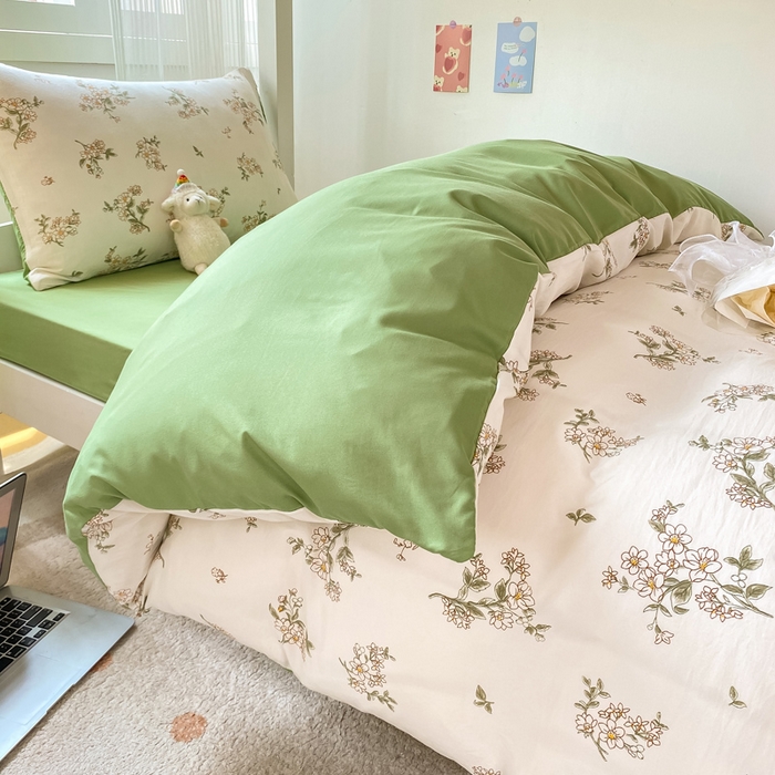 91家纺网 家纺一手货源 找家纺 芷凡家纺 2025新款水洗棉双层纱学生三件套宿舍上下铺三件套 雨季