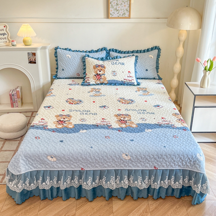 91家纺网 家纺一手货源 找家纺 金梦家居 2025新款高克重牛奶绒印花床盖四件套 梦想起航