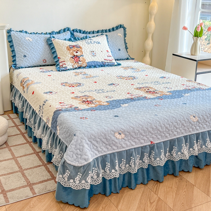 91家纺网 家纺一手货源 找家纺 金梦家居 2025新款高克重牛奶绒印花床盖四件套 梦想起航