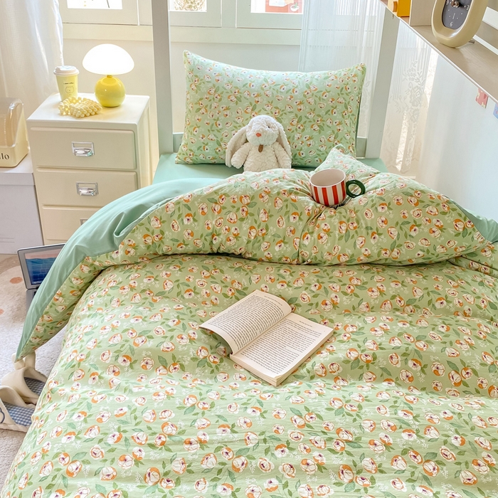 91家纺网 家纺一手货源 找家纺 芷凡家纺 2025新款水洗棉双层纱学生三件套宿舍上下铺三件套 追叙