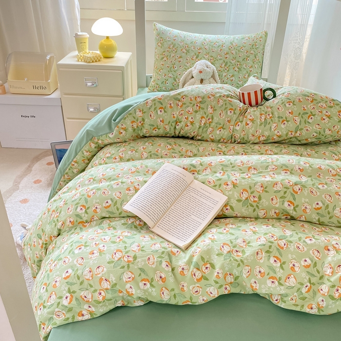 91家纺网 家纺一手货源 找家纺 芷凡家纺 2025新款水洗棉双层纱学生三件套宿舍上下铺三件套 追叙