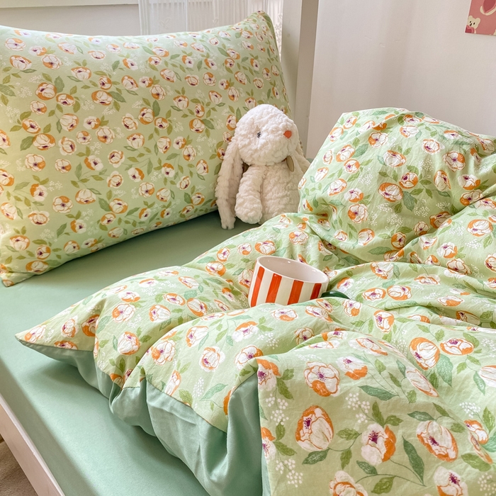 91家纺网 家纺一手货源 找家纺 芷凡家纺 2025新款水洗棉双层纱学生三件套宿舍上下铺三件套 追叙