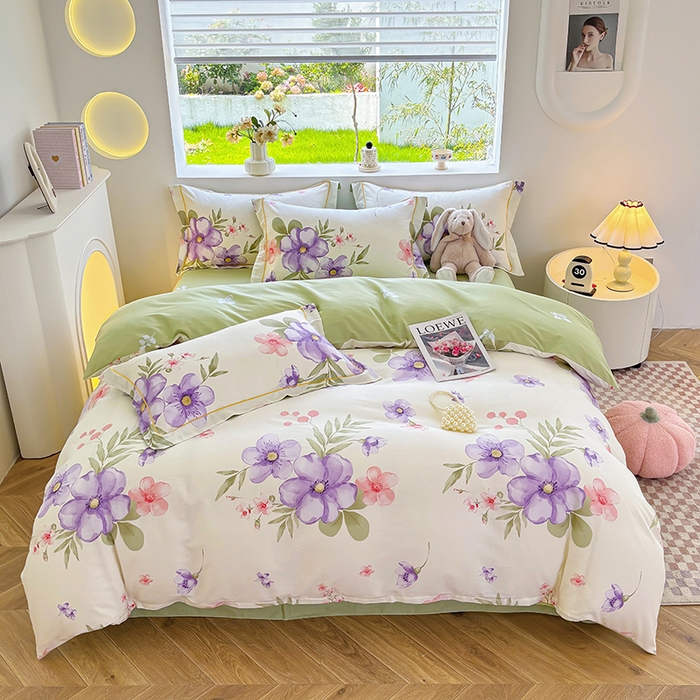 91家纺网 家纺一手货源 找家纺 （总）宇彬家纺 2025新款13070全棉纯棉印花单被套一字绣工艺款