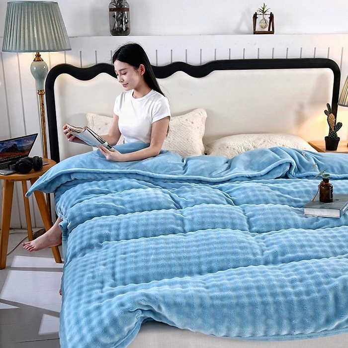 91家纺网 家纺一手货源 找家纺 （总）昊恩毛毯 2025新款双面牛奶绒被套单被套被套毛毯毯子单件