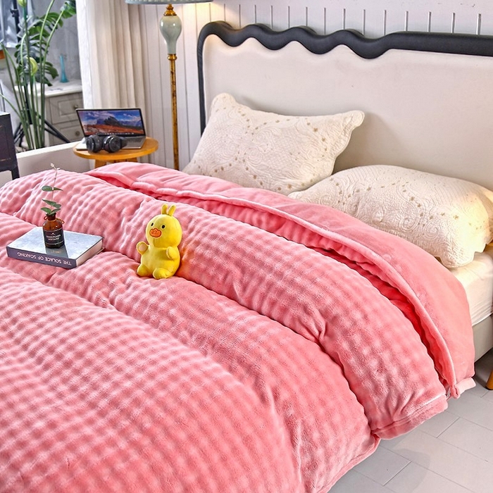 91家纺网 家纺一手货源 找家纺 （总）昊恩毛毯 2025新款双面牛奶绒被套单被套被套毛毯毯子单件