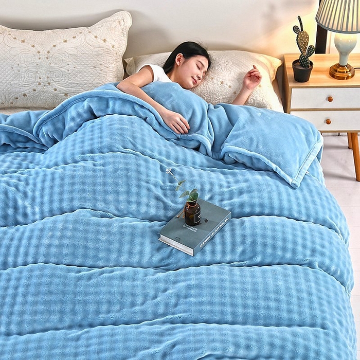 91家纺网 家纺一手货源 找家纺 （总）昊恩毛毯 2025新款双面牛奶绒被套单被套被套毛毯毯子单件