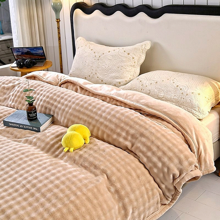 昊恩毛毯 2025新款双面牛奶绒被套 单被套被套单件 驼色