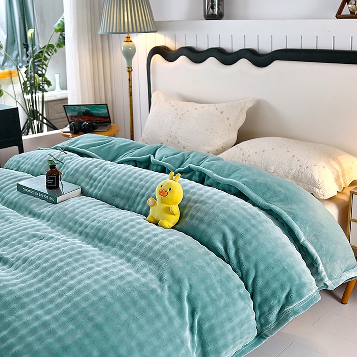 昊恩毛毯 2025新款双面牛奶绒被套 单被套被套单件 水绿