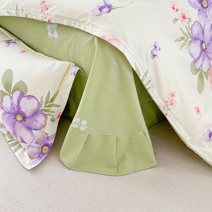 91家纺网 家纺一手货源 找家纺 宇彬家纺 2025新款13070全棉纯棉印花单被套一字绣工艺款 一字绣 春和景明