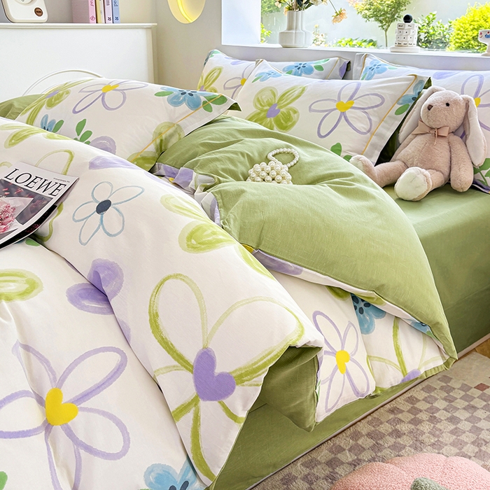 91家纺网 家纺一手货源 找家纺 宇彬家纺 2025新款13070全棉纯棉印花单被套一字绣工艺款 一字绣 浔彩