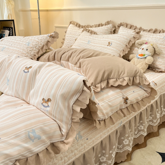 91家纺网 家纺一手货源 找家纺 金梦家居 2025新款针织棉床盖夏被四件套 马上成功