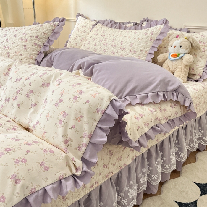 91家纺网 家纺一手货源 找家纺 金梦家居 2025新款针织棉床盖夏被四件套 花海