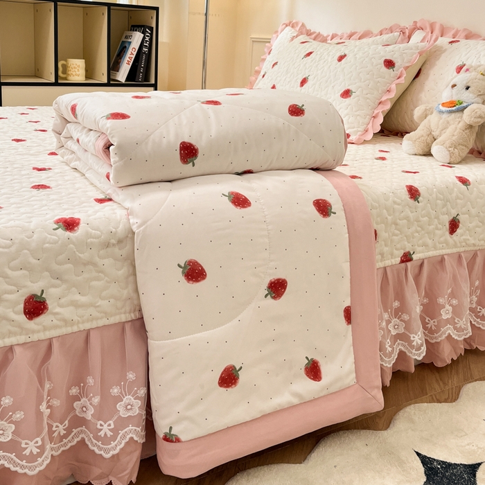 91家纺网 家纺一手货源 找家纺 （总）金梦家居 2025新款针织棉床盖夏被四件套