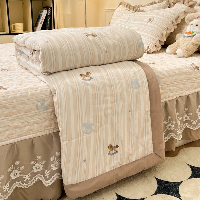 金梦家居 2025新款针织棉床盖夏被四件套 马上成功