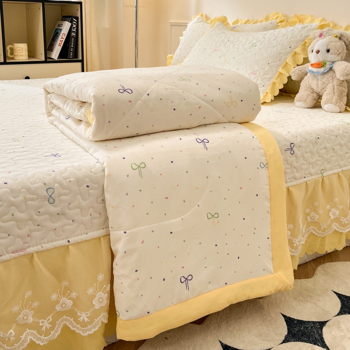 91家纺网 家纺一手货源 找家纺 （总）金梦家居 2025新款针织棉床盖夏被四件套