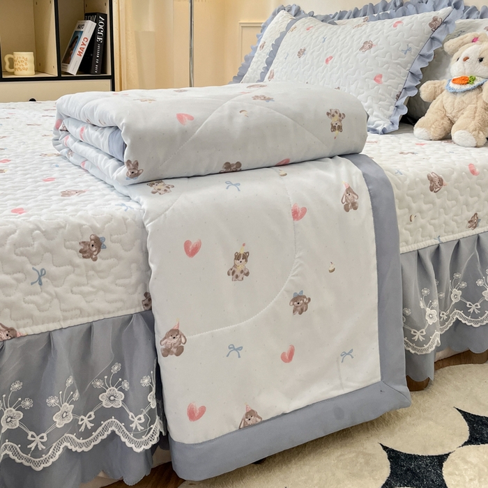 91家纺网 家纺一手货源 找家纺 （总）金梦家居 2025新款针织棉床盖夏被四件套