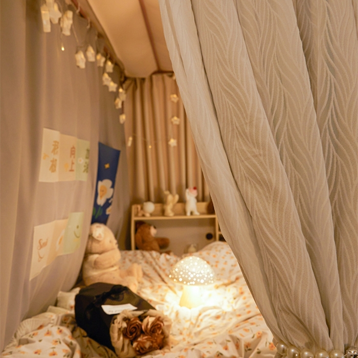 91家纺网 家纺一手货源 找家纺 （总）飞轮海蚊帐 2025新款雪尼尔法式遮光床帘-XD系列