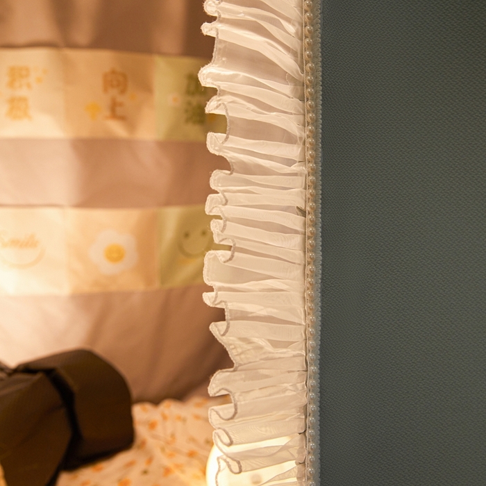 91家纺网 家纺一手货源 找家纺 飞轮海蚊帐 2025新款雪尼尔法式遮光床帘-XD系列 芭蕉叶-芥末绿