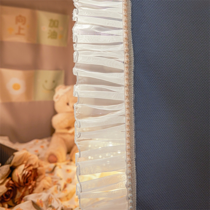 91家纺网 家纺一手货源 找家纺 飞轮海蚊帐 2025新款雪尼尔法式遮光床帘-XD系列 律动-蓝灰