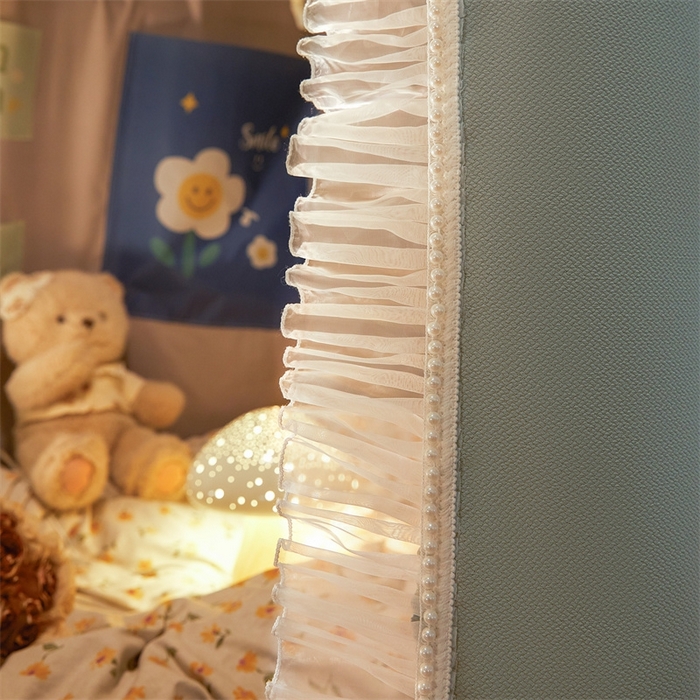 91家纺网 家纺一手货源 找家纺 飞轮海蚊帐 2025新款雪尼尔法式遮光床帘-XD系列 云朵-绿