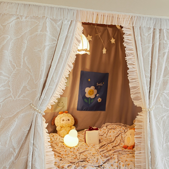 91家纺网 家纺一手货源 找家纺 飞轮海蚊帐 2025新款雪尼尔法式遮光床帘-XD系列 芭蕉叶-香槟