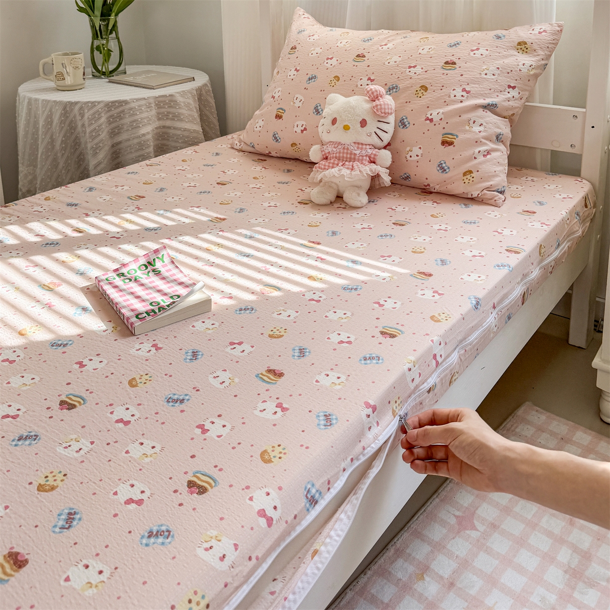 91家纺网 家纺一手货源 找家纺 （总）多品家纺 2025新款超柔双层纱学生宿舍单品床垫套