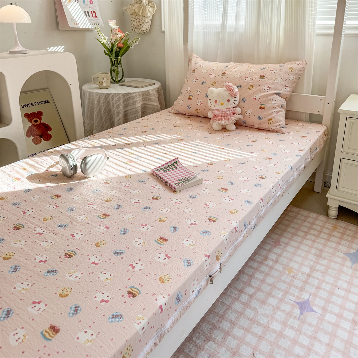 91家纺网 家纺一手货源 找家纺 （总）多品家纺 2025新款超柔双层纱学生宿舍单品床垫套