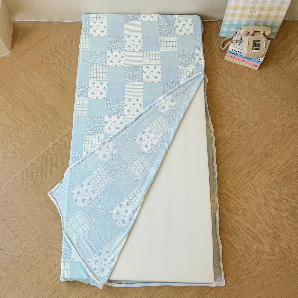 91家纺网 家纺一手货源 找家纺 多品家纺 2025新款超柔双层纱学生宿舍单品床垫套 兰花园