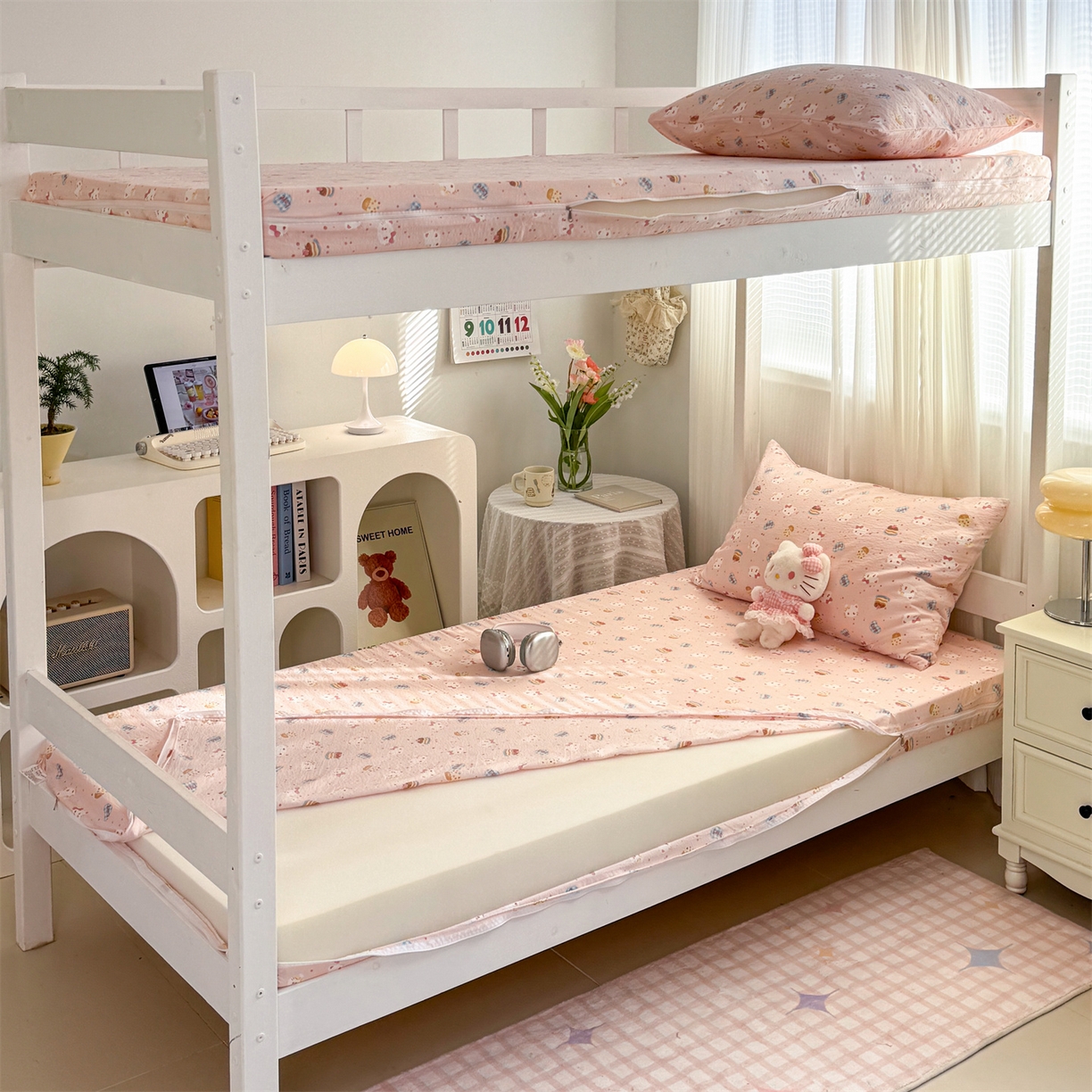 91家纺网 家纺一手货源 找家纺 （总）多品家纺 2025新款超柔双层纱学生宿舍单品床垫套