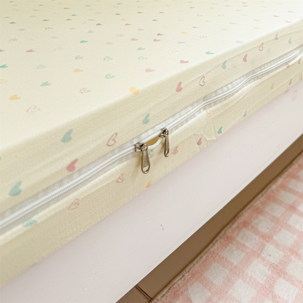 91家纺网 家纺一手货源 找家纺 多品家纺 2025新款超柔双层纱学生宿舍单品床垫套 心动